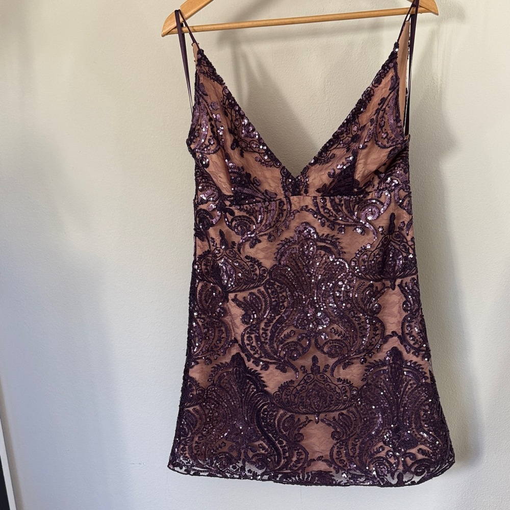 Free People Elegant Purple Lace Slip Dress